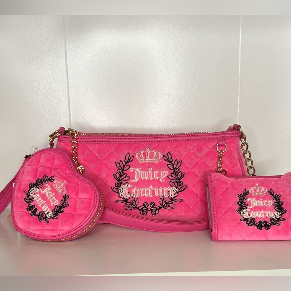 Juicy Couture Royal Moment Shoulder Bag Set Juicy Pink